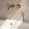 Brauer Edition 5-GG-004-B5-65 flush-mounted basin mixer with curved spout and rosettes model B1 gold brushed PVD