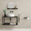 Geesa Leev 918208-06-280 shelf 28 cm with toilet roll holder with flap black