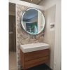 Hipp Design SPK 81080 luxury round mirror cabinet in matt black with LED track all around 80x13cm