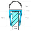 Exa-Lent Universal DS072006 - G06057007200 clear shower profile 1 bellows of 7mm (ball) 200cm - 6mm