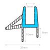 San4U ProfileDay DS121008 - SW1008 quarter round clear shower profile 3 flaps 100cm - 8mm