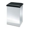 Decor Walther 0506460 CASE HK 1 KS wasmand/ hocker 50x32x32cm RVS gepolijst/ kunstleder zwart