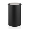 Decor Walther 0971164 Stone BEMD-Abfallbehälter mit Schwingdeckel mattschwarz/ Edelstahl poliert