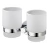 Haceka Kosmos 1121676 doppelt Zahnputzbecherhalter satiniertes Glas/ Chrom