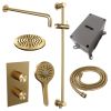 Brauer Carving 5-GG-141 thermostatische inbouw regendouche 3-weg omstelling SET 45 goud geborsteld PVD