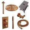 Brauer Carving 5-GK-126 thermostatische inbouw regendouche 3-weg omstelling SET 30 koper geborsteld PVD