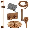 Brauer Carving 5-GK-207 thermostatic concealed rain shower with push buttons SET 72 copper brushed PVD