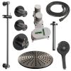 Brauer Carving 5-GM-120 thermostatische inbouw regendouche SET 24 gunmetal geborsteld PVD