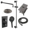 Brauer Carving 5-GM-141 thermostatische inbouw regendouche 3-weg omstelling SET 45 gunmetal geborsteld PVD
