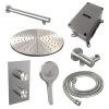 Brauer Carving 5-NG-128 thermostatische inbouw regendouche 3-weg omstelling SET 32 RVS geborsteld PVD