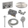 Brauer Carving 5-NG-195 thermostatic concealed rain shower with push buttons SET 60 stainless steel brushed PVD