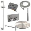Brauer Carving 5-NG-199 thermostatische inbouw regendouche met drukknoppen SET 64 RVS geborsteld PVD