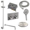 Brauer Carving 5-NG-204 thermostatic concealed rain shower with push buttons SET 69 stainless steel brushed PVD