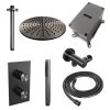 Brauer Edition 5-GM-055 thermostatische inbouw regendouche 3-weg omstelling SET 30 gunmetal geborsteld PVD