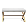 Decor Walther Bench 0509683 BENCH bench matte gold/ Eco-leather cushion white