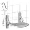 Handicare (Linido) LI2215101402 set hoogte verstelplaten RVS gecoat wit