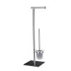 Wenko 20391100 Lima Stand-WC-Kombination (Toilettenbürstenhalter + Toilettenpapierhalter) Edelstahl satiniert (Outlet)