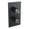 Brauer Carving 5-GM-125 thermostatische inbouw regendouche 3-weg omstelling SET 29 gunmetal geborsteld PVD