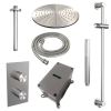 Brauer Carving 5-NG-138 thermostatische inbouw regendouche 3-weg omstelling SET 42 RVS geborsteld PVD