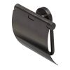 Geesa Nemox Brushed Metal Black 916508-09 toiletrolhouder met klep zwart metaal geborsteld