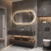 Phantom Mirrors Serie 005 005.100.70 ovaal rechte LED spiegel, 100x70 cm met directe en indirecte led rondom