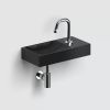 Clou Vale CL033016101R fontein 38x19cm met kraangat rechts mat zwart keramiek