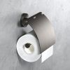 Geesa Nemox Brushed Metal Black 916508-09 toiletrolhouder met klep zwart metaal geborsteld