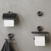 Geesa Opal Brushed Metal Black 917224-09 toilet roll holder with shelf black metal brushed