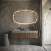 Phantom Mirrors Serie 009 009.120.70 Deens ovale LED spiegel op zwart frame, 120x70 cm met directe en indirecte led rondom