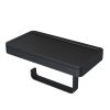 Geesa Frame 918824-06-06 toiletrolhouder met planchet zwart