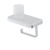 Geesa Frame 918889-02 toilet roll holder with shelf and (LED light) holder chrome/ white