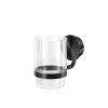 Geesa Opal Brushed Metal Black 917202-09 glass holder with glass black metal brushed