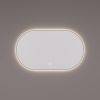 Hipp Design SPV 13730 BL KW mirror oval-straight in MAT BLACK with indirect LED lighting all around 120x70x3cm