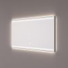 Hipp Design SPV 7010 BL KW spiegel in mat zwart met 2 horizontale LED banen en indirecte LED verlichting rondom 80x70x3cm