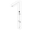 HSK E98506-8-41 douchestang met buis voor douchekop, glijstuk en aansluiting voor AquaXPro 200 showerset chroom