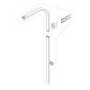 HSK E98595-10-41 douchestang met buis voor douchekop, glijstuk en aansluiting voor RS AquaTray showerset chroom