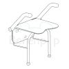 Etac Relax 81708030 shower seat with armrests and support legs Volcano gray