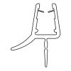 HSK E100058-F3 horizontaal afdichtingsprofiel 100cm, 8mm