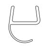 HSK E100077-8 vertikales Dichtungsprofil 200cm, 8mm