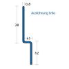 Blanke Aqua Keil Wand 845280B110L afsluitprofiel 980x11x24mm links RVS geborsteld