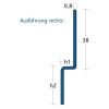 Blanke Aqua Keil Wand 8462840080R afsluitprofiel 1480x8x32mm rechts RVS verchroomd