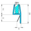 Exa-Lent Universal sample piece of shower rubber type DS45 - 2cm length and suitable for glass thickness 8mm - stop profile 1 flap