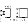 Hansgrohe 26455000 FixFit Square wandaansluitbocht chroom (OUTLET)