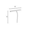 Smedbo Sideline DB2140 shower wiper with adhesive holder black stainless steel
