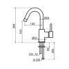 Lanesto Kiruna 253717 wastafelkraan hoog met gladde body titanium (OUTLET)