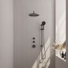 Brauer Carving 5-GM-118 thermostatische inbouw regendouche SET 22 gunmetal geborsteld PVD