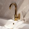 Brauer Edition 5-GG-003-S1 high surface-mounted basin mixer with swivel flat spout model C gold brushed PVD