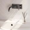 Brauer Edition 5-GM-004-B1 concealed basin mixer with curved spout and cover plate model E1 gunmetal brushed PVD