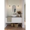 Hipp Design SPV 13920 BL KW mirror oval-straight in MAT BLACK with indirect LED lighting all around 45X90x3cm
