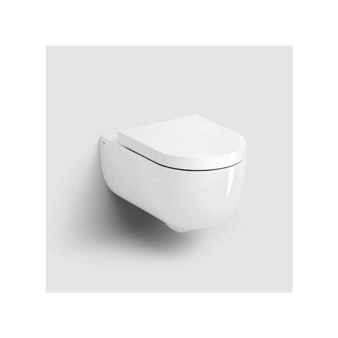 Clou Hängematte CL0401060 Randlose wandhängende Toilette 56cm mit Toilettensitz weiß glänzend